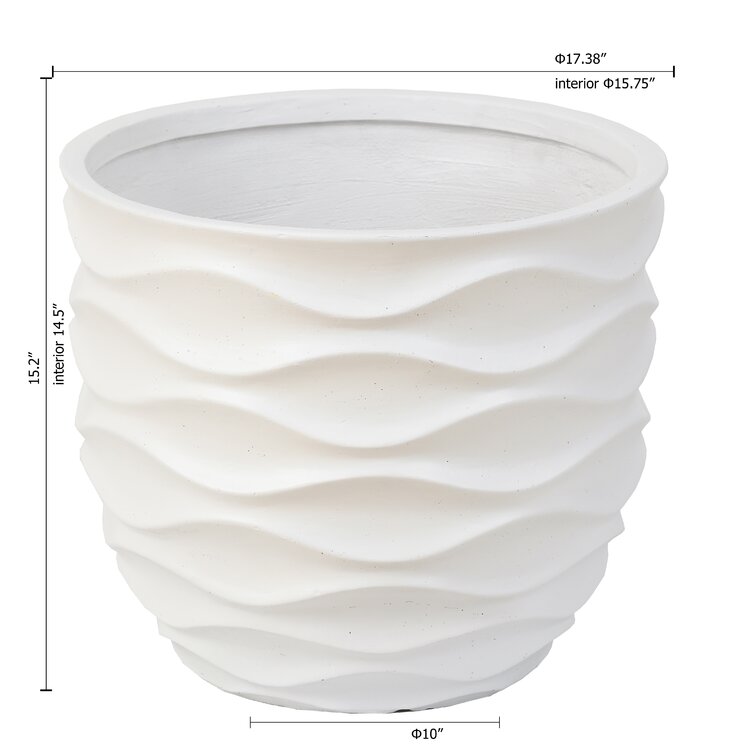 Wade Logan® Horizontal Waves Round Magnesium Oxide Planter Pot